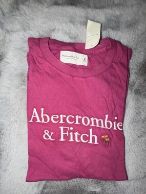 Abercrombie & Fitch Hot Pink Logo Tee